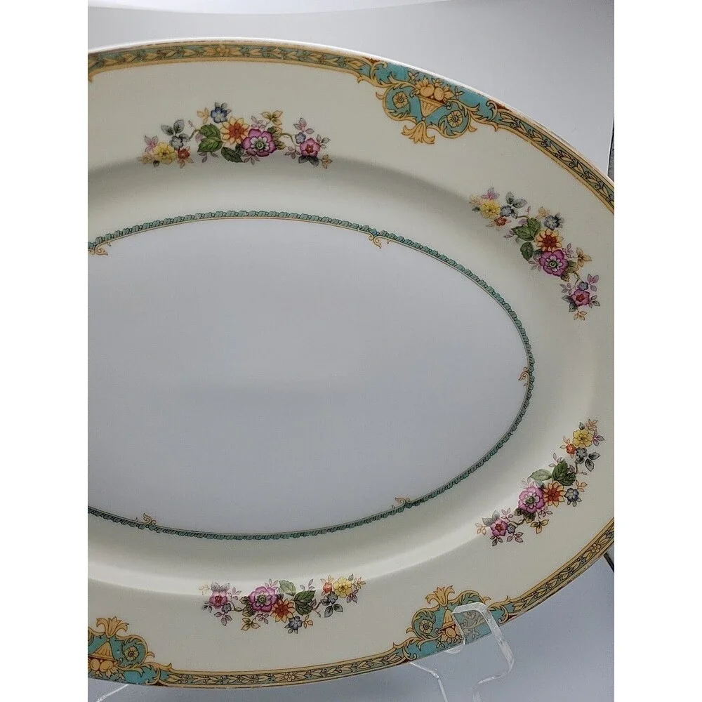 Vtg Meito China Japan Madrid Oval Serving Platter 14